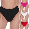 Женские плавки-бикини, сексуальное однотонное нижнее белье средней длины