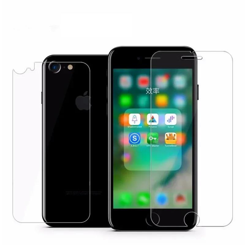 Стекло 2 в 1 для iPhone 15 14 13 Pro Max, закаленное стекло спереди и сзади для iPhone 12 13 Mini 14 15 7 8 Plus SE 2/3, защитная пленка для экрана iPhone X XS Max XR