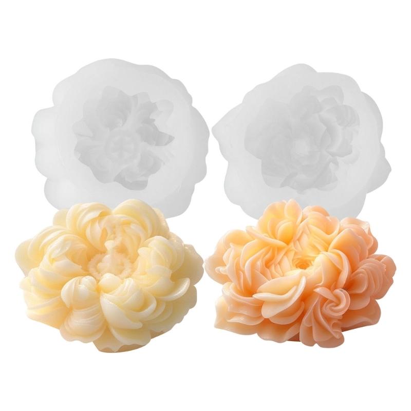 Multipurpose 3D Ranunculus Flower Silicone Molds Food Safe Silicone for Making Candle Soap Chocolate Cake Baking Resin Art
