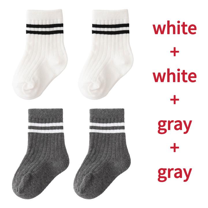 4 пары/комплект Детские носки в полоску из чистого хлопка в рубчик для малышей, носки до щиколотки, упаковка, мягкие детские аксессуары, одежда для мальчиков 0-5 лет