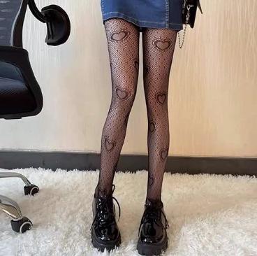 Mesh socks, fishnet socks, spring, summer and autumn, little moon, hollowed-out thin lace pantyhose, black backing silk, anti-hook silk.