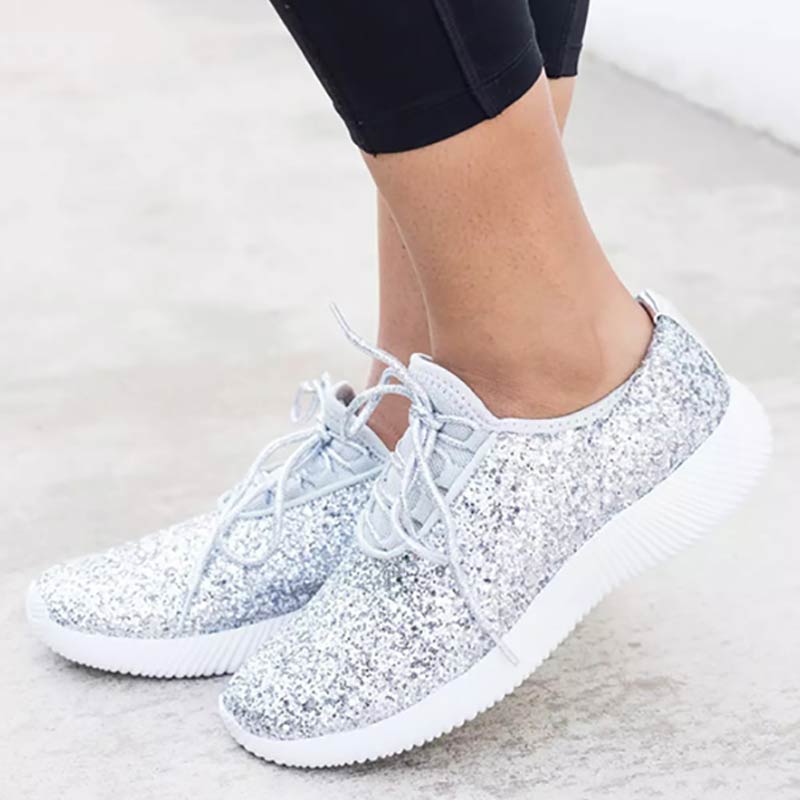 Женские балетки Bling Sliver Glod женские кроссовки 2019 Новые Basket Chaussures Femme Большие размеры Плоские женские повседневные туфли rgt5
