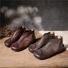 Johnature Flat Ankle Boots Retro Genuine Leather Round Toe Soft Soled Versatile Women's Shoes