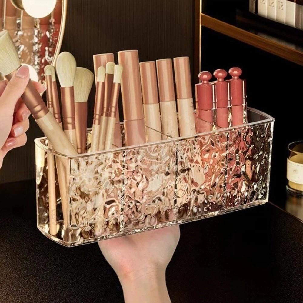 Multi Functional Makeup Brush Storage Tube Transparent Divided Storage Pen Holder Living Room