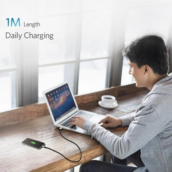 Сверхдлинный и прочный 10-футовый нейлоновый плетеный кабель для зарядки телефона для iPhone, Type-C и Micro USB