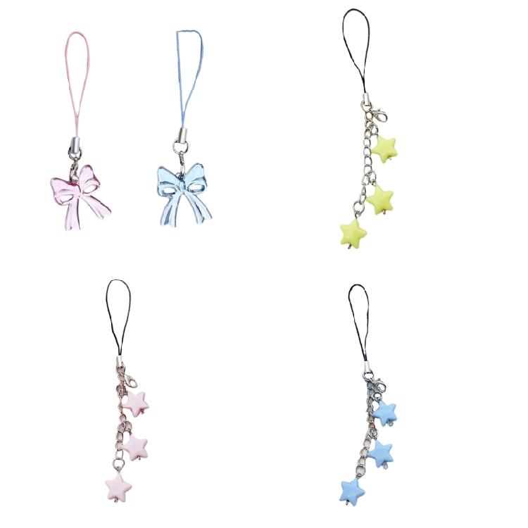 Fashionable Star Phone Pendant Stylish Bag Accessory Cute Bowknot Phone Lanyard