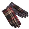 Перчатки Harris Tweed с touchescreen-покрытием из овчины, Размер 21 см, Изготовлено в WV10001L7M010BR2, Женские, Кожаные, Совместимые, Клетчатые, Коричневые, (Свободный размер), Япония,