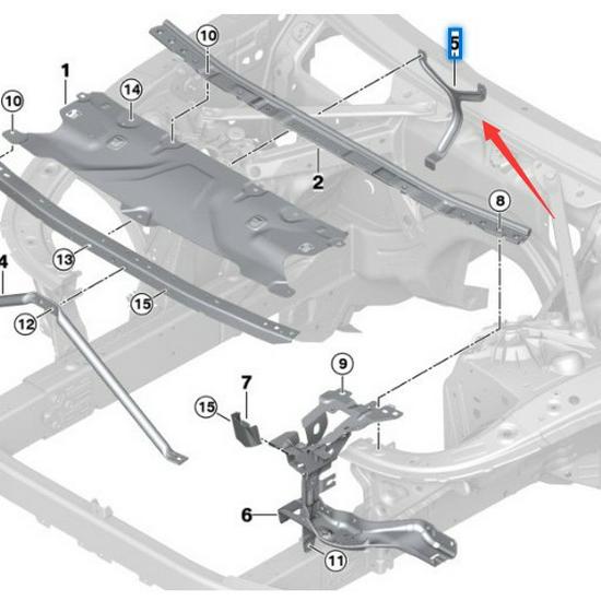 BMW 5 Series G30/G31 Front Upper V-Brace 51647435937