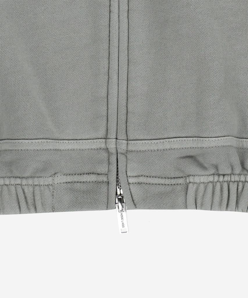 Node Labs Dev:7 Худи на молнии с двойным капюшоном, окрашенное garment dyed_Светло-серый