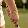 Gold Sports Style Bangle Metal Chain Inlaid Rhinestones Bracelet Tennis Racket Bracelet  Gifts