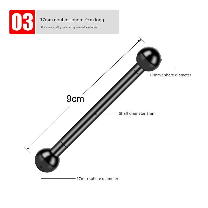 On-Board Bracket Accessories 17mm Double-Headed Ball Extension Restoration Expansion Universal Aluminum Alloy Central Control