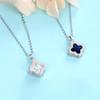 Diamond Four-leaf Clover Pendant, Blue Crystal Fashion Light Luxury Niche Design Versatile Temperament Wind Necklace Women