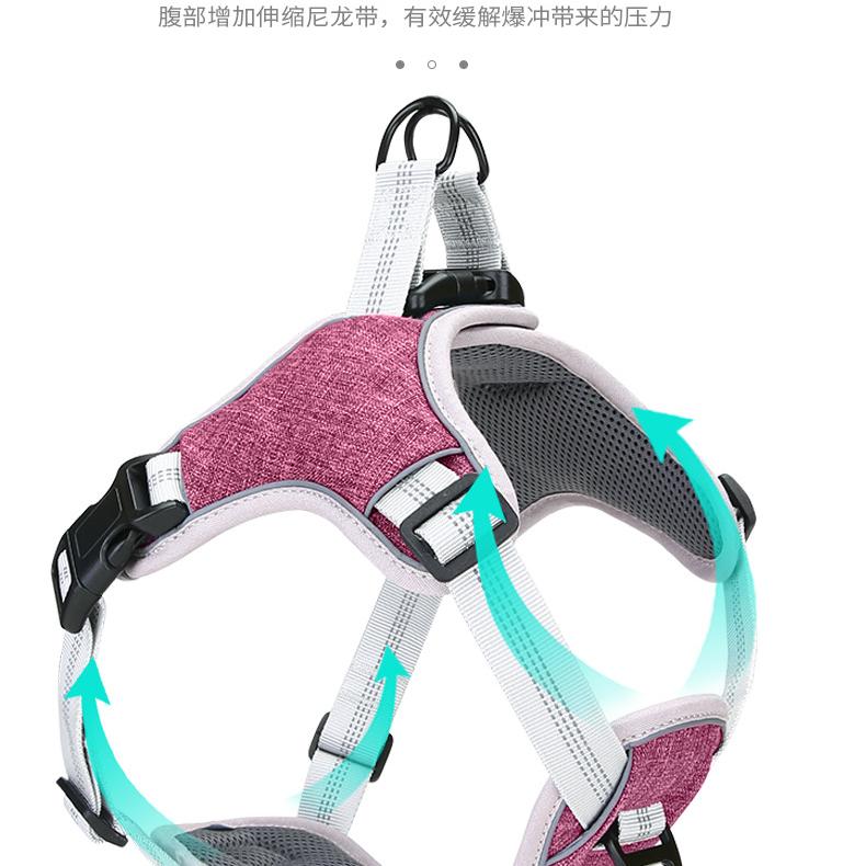 2023 Ремень для поводка для собак Нагрудный ремень для домашних животных Светоотражающий жилет на груди Назад