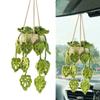 Plant Hangers Kit Mini Hand Knitted Car Rear View Mirror Decoration Accessories for Home Countyard Garden Decor Ornament
