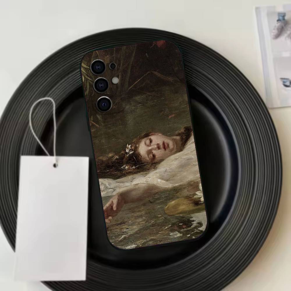 Renaissance A-Art Phone Case Black Silicone Soft For Samsung S25,S24,S21,S22,S23,S30,Ultra,S20,Plus,Fe,Lite