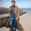 European and American Men's Clothing Plus Long Trench Coat Fashion Casual Jacket
