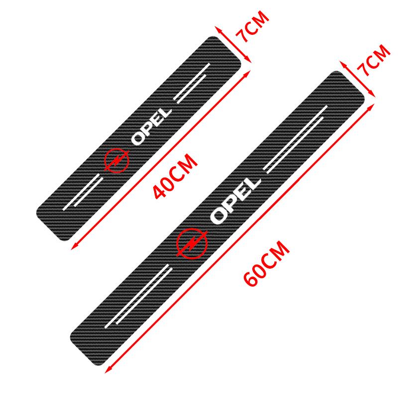 4pcs New Car-3D Carbon Flber Car Door SIll Protector Scratch Proof Tape For Opel Insignia Astra Antara Meriva Zafira H G Corsa FG8