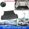 Car Trunk Mats for Chery Cowin E3 A19 2013~2015 Waterproof Tray Pads Rear Cargo Storage Liner Covers Luggage Carpets Accessories