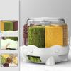 Moisture-proof and Insect-proof Household Rotatable Rice Bucket Large Capacity Sealed Cereals and Grains Compartmentalized Rice Storage Box