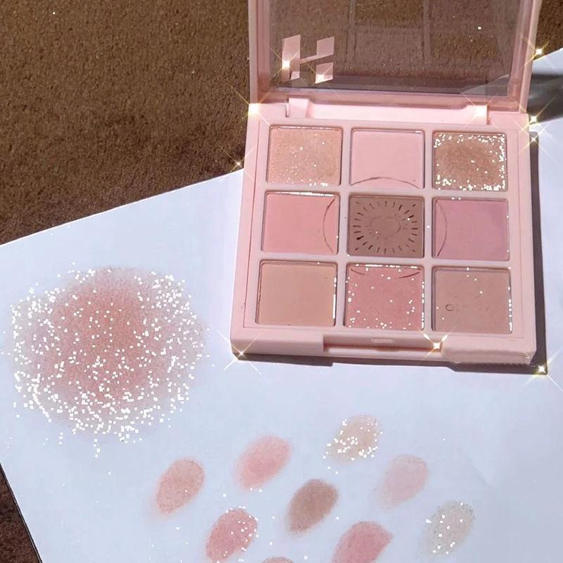 Waterproof Nine-color Eyeshadow Tray Milk Tea Earth Pearlescent Matte Permanent Setting Laying Silkworm Contouring Eyeshadow Tray Eye Makeup for