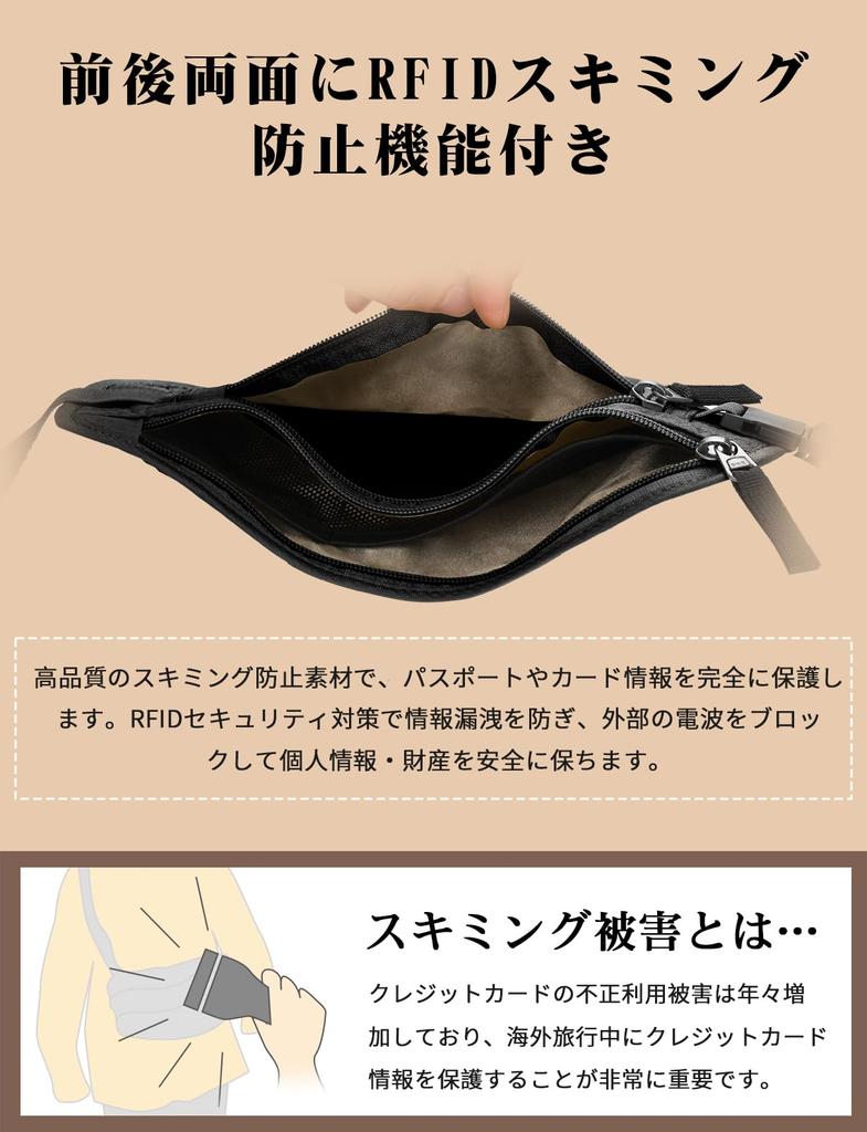 Mellbree Поясная Скрытая Защита Секретный Зарубежный RFID Скимминг Ценности Удобный Защитный Кошелек, Кошелек, Защита от Карманников, Кошелек, Тонкий, Путешествия,