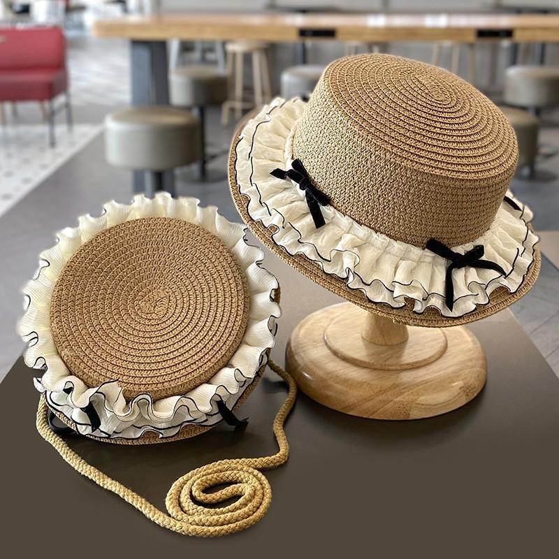 Summer Children's Sun Protection Beach Straw Hat Princess Girl's Vacation Woven Sun Hat