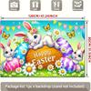 2D Easter Bunny & Colorful Eggs Backdrop Spring Holiday Party Decoration