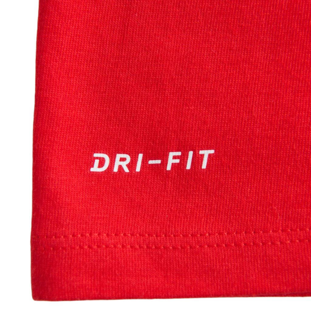 Nike Футболка NBA Collaboration Dri-Fit Chicago Bulls Логотип Круглый вырез Быстросохнущий Короткий рукав Детские топы Красный 3Z2B7BBGJ-BUL