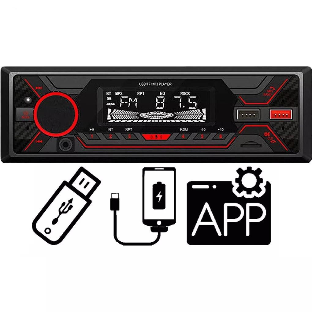 R CA Bluetooth Автомагнитола с -Входом и USB-портом Вспомогательный USB1 Bluetooth Автомагнитола