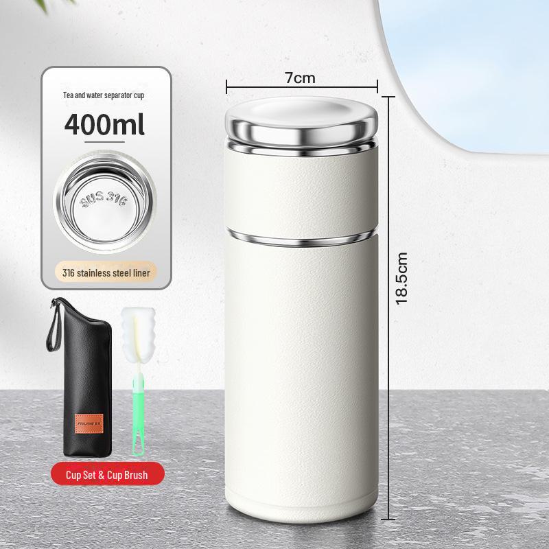 Компактная термокружка для заваривания чая из нержавеющей стали 316 - портативная конструкция с разделением воды для мужчин и женщин, идеальный подарок