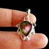 Natural Watermelon Tourmaline Gemstone 925 Sterling Silver Rare Pendant, Gift024