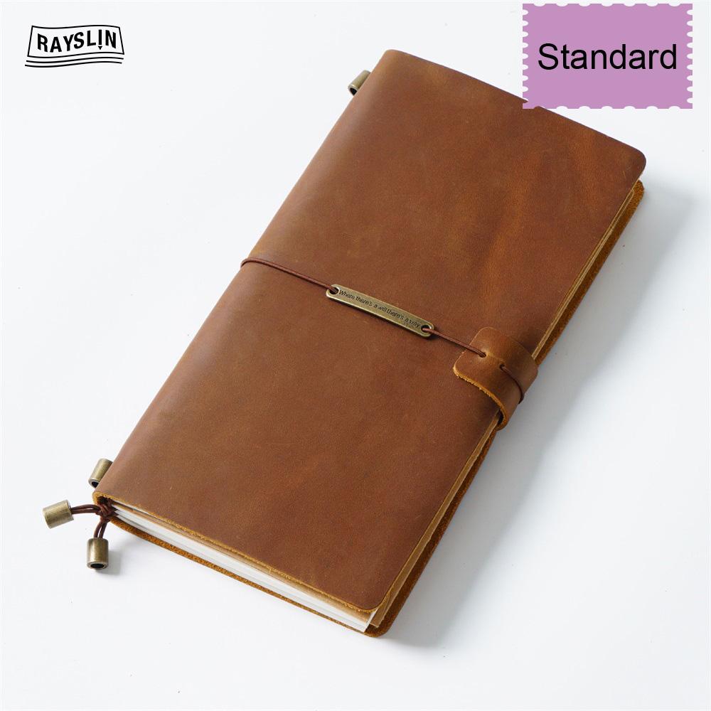 7 Colors 4 Sizes Travel Journal Genuine Leather Cover Handmade Notebook DIY A5 Diary Office School Note Book Free Embossing Name