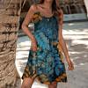 Summer Dresses For Women Spaghetti Strap Button Down Casual Sundress Beach Cover Up Dress With Pockets