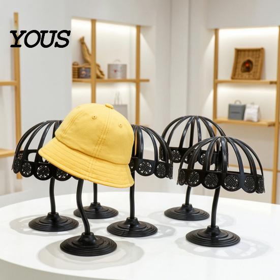 Hat Mannequin Head Stand Display with Arc Support, Shape Retention Lightweight Plastic Organizer, Cap for Retail Desktop Holder Rack Baseball Caps And