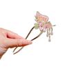 Tassel U Shaped Hair Stick Floral Hanfu Hair Stick Elegant Flowers Hair Stick  Ladies