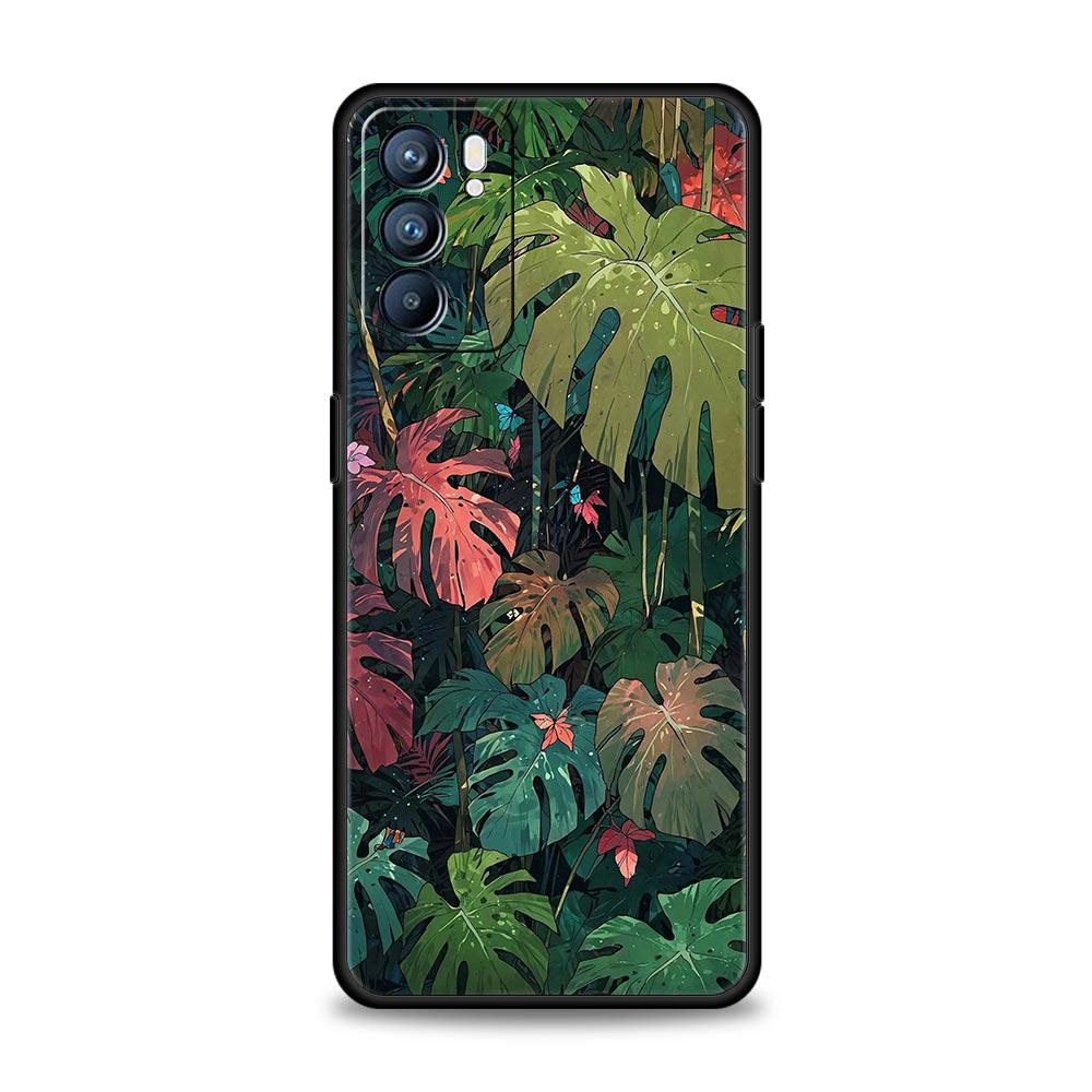 Чехол для телефона с абстрактными растениями и цветами для Oppo A17 A31 A54 A57 A78 A79 A98 Find X5 X6 Reno 6 7 8 10 11 12 13 F Pro 5G Мягкий чехол из ТПУ