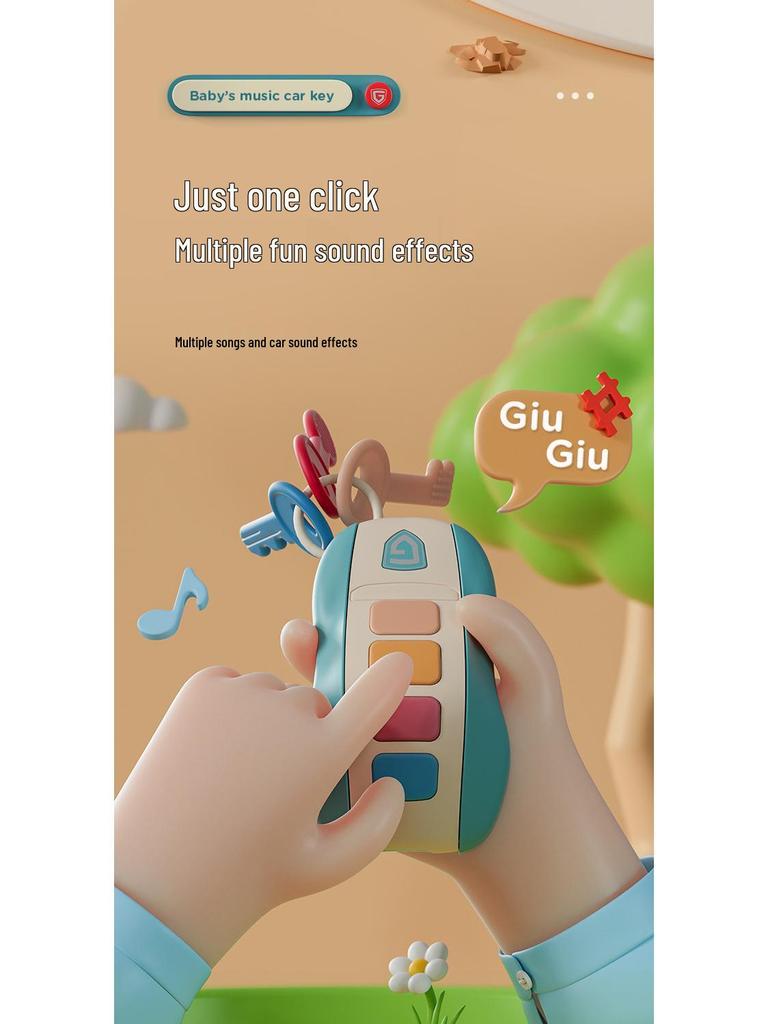Музыкальный брелок-машинка для детей со светом и звуком для раннего развития.