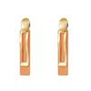 French Fashion New Light Luxury Style Earrings Niche Personality Spray Painted Colored Earrings Geometric Rectangular Metal Earrings