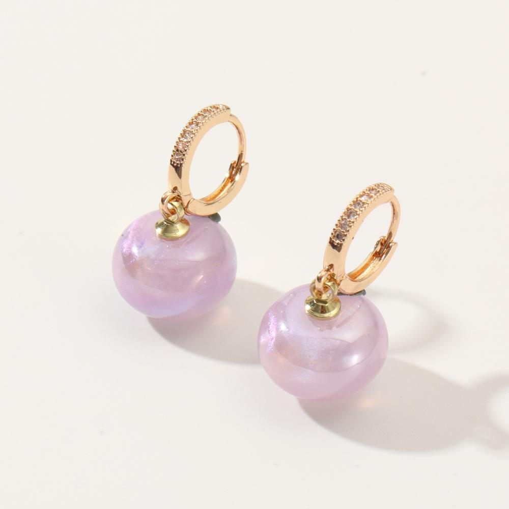 New Fashion Bread Round Big Pearl Dangle Earrings For Women Wedding Jewelry Gift Temperament Cubic Zirconia Eardrop