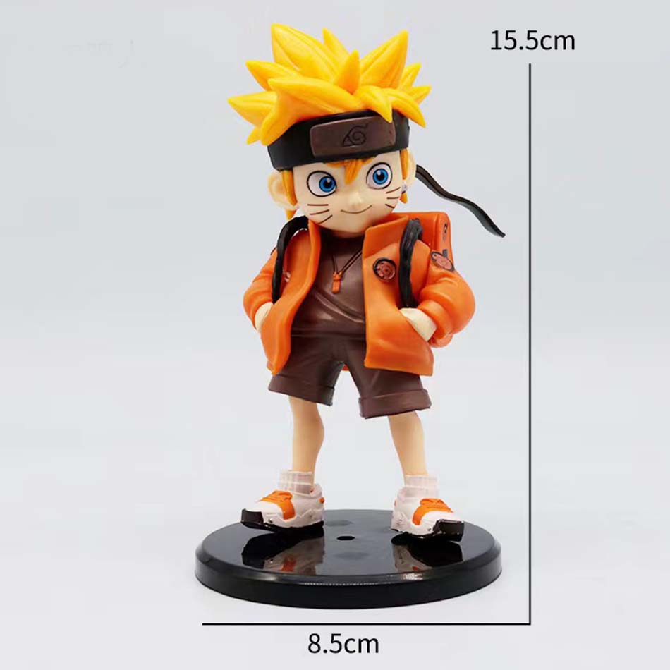 Hatake Kakashi Naruto Uzumaki Q Edition Figure Backpack Model Creative High-value Doll with Base Car Desktop Ornaments