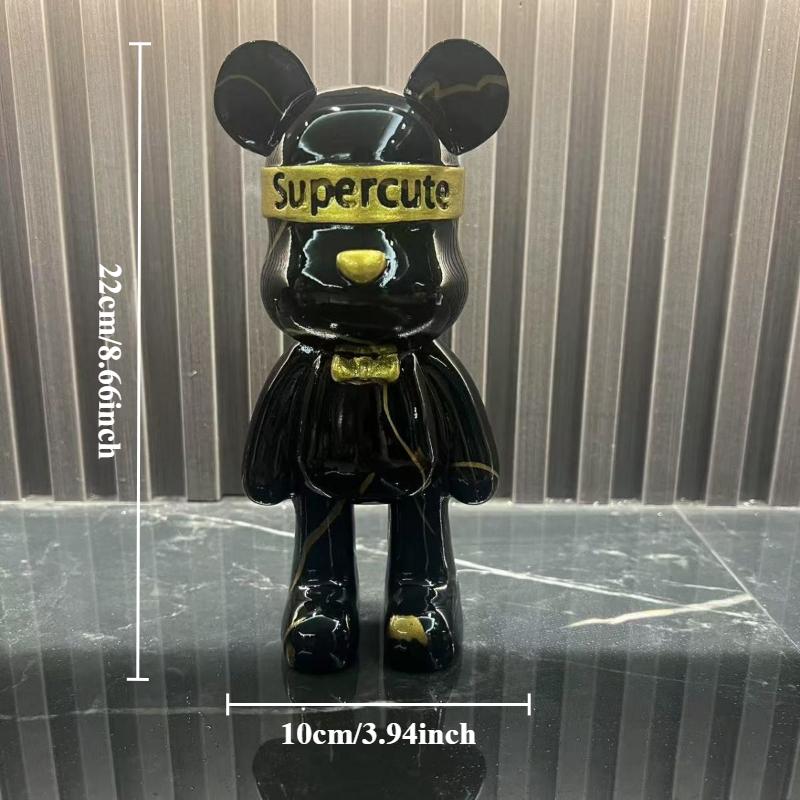 Смола Красочная Статуэтка Медведя Граффити Урбан Стрит-Арт Декор Красочная Фигурка с Аэрозольной Краской Крутой Декор для Полки для Украшения Комнаты