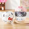 Для Sanrio 5-дюймовая керамическая миска Мультяшная 3D-рельефная миска для риса Салатницы для детей Бытовая милая посуда My Melody/Kuromi Подарок