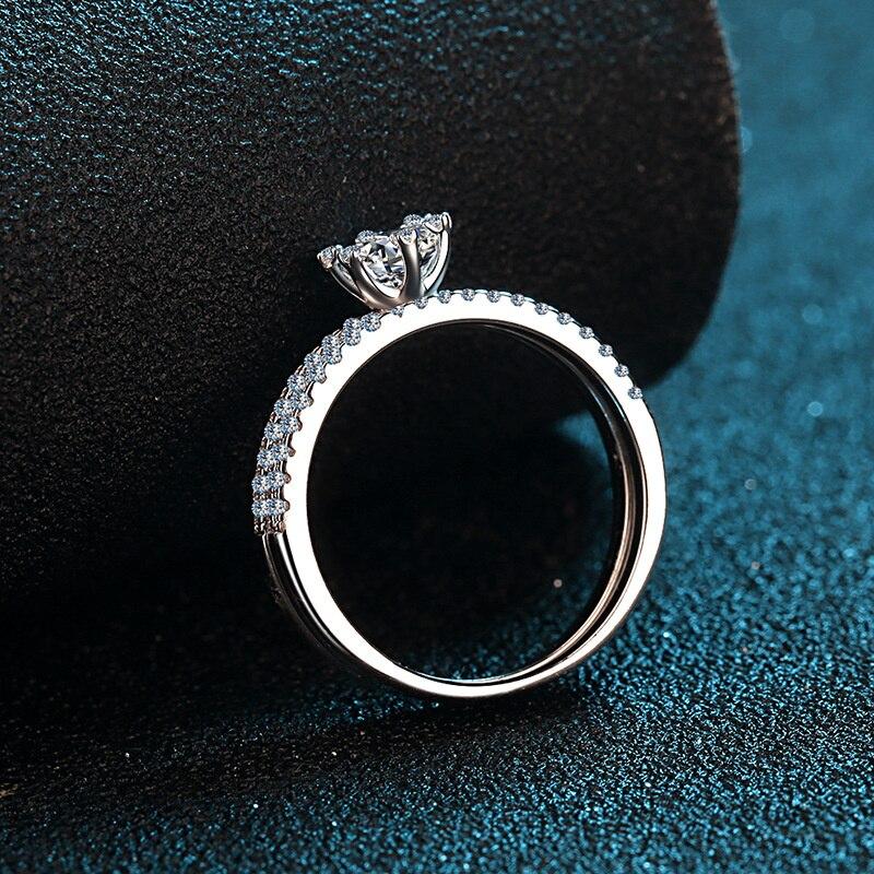 Bague Ringen Кольцо Eternity D Цвет Муассанит Стерлинговое Серебро с Платиновым Покрытием Обручальное Кольцо Муассанит Обручальное Кольцо