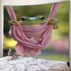 Green tree frog hanging Digital printing polyester wall tapestry suitable for use in living rooms bedrooms offices bars party
