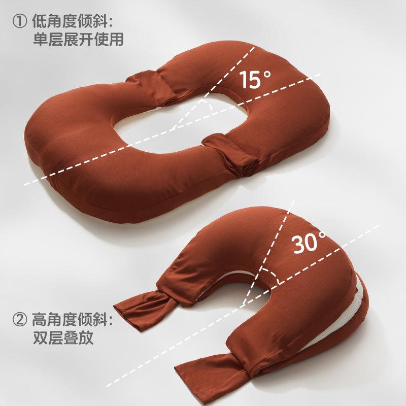 Six-in-one multifunctional baby nursing pillow frees up hands, has an incline to prevent spitting up and milk leakage, suitable for newborn feeding