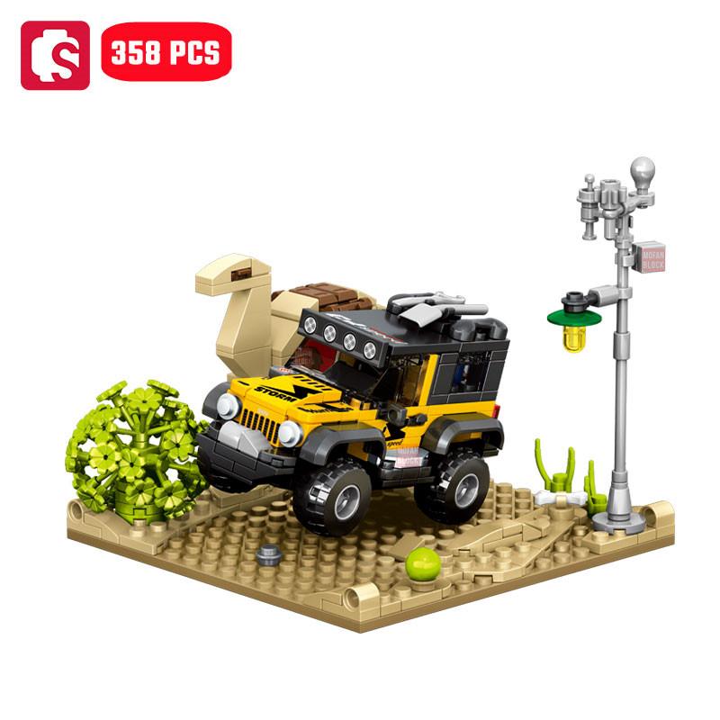 Нетоксичные Строительные Блоки Sembo Спортивный Автомобиль Moc Модели Гоночных Машин Внедорожные Сборные Кирпичики Набор для Сборки Автомобиля Для Детей Игрушка Подарки Детям