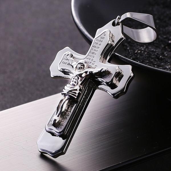 Модное ожерелье с крестом, кулон с Иисусом, Золотая цепочка из нержавеющей стали для мужчин, подарок, винтажные христианские украшения