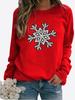 Winter Women's Casual Long-sleeved Santa Claus Print Sweatshirt Ladies Round Neck Loose T-shirt Plus Size Tops Long Sleeved Sweater