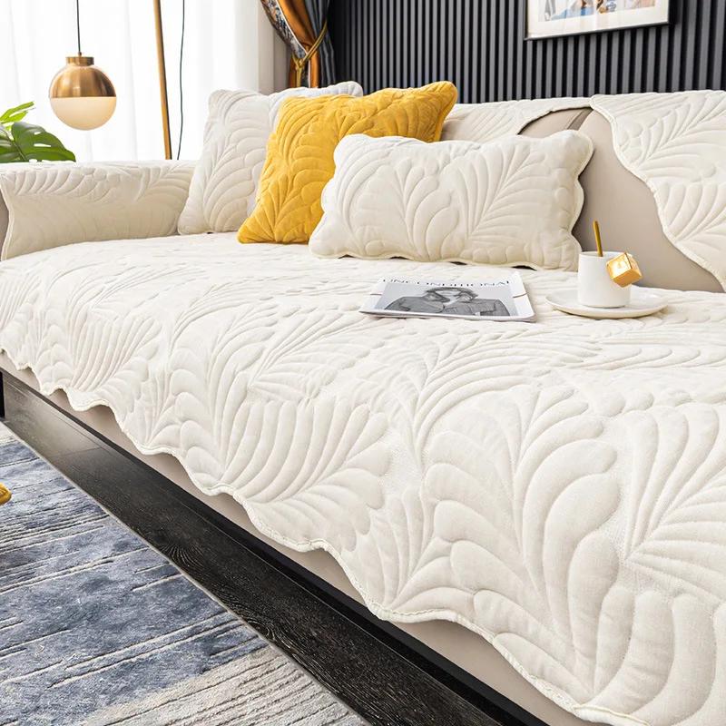 Solid Color Sofa Cover Non-Slip Universal Sofas Covers Back Couch Towel Sectional Couch Mat Furniture Protector for Home Decor