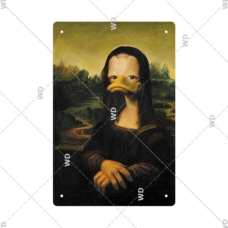 Винтажная сексуальная забавная металлическая вывеска MonaLisa, металлическая жестяная табличка, металлическая винтажная вывеска для паба, бара, человек, украшение пещеры, железные тарелки